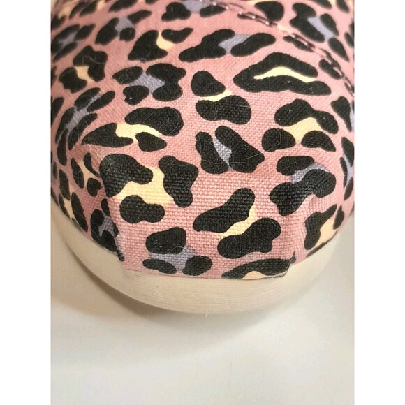 TOMS Alpargata Size 6.5 Pink Leopard Print Ortholite Comfort Slip-on Flat EUC - Picture 10 of 16